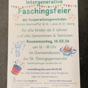 = FASCHINGSFEIER = Intergenerative Faschingsfeier der Gemeinden Dietrich-Bonhoeffer, St. Lukas und St. Georg