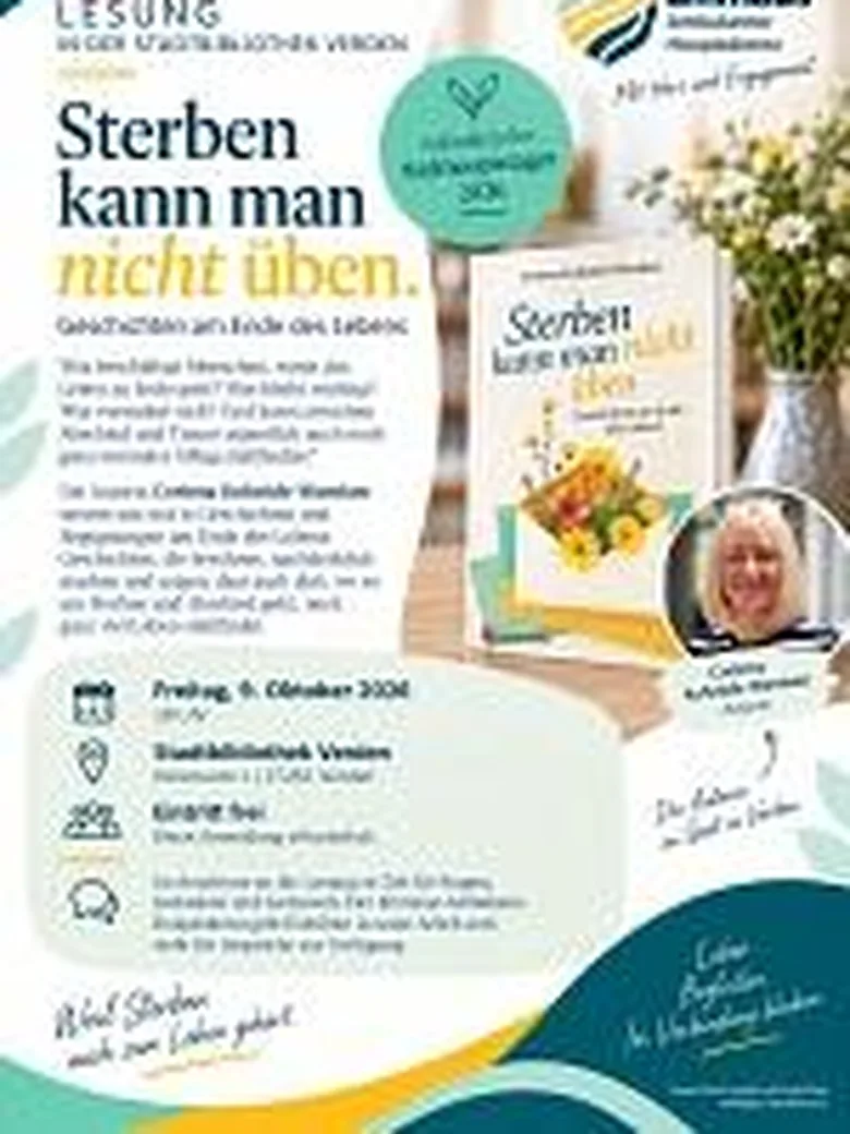 Lesung "Sterben kann man nicht üben - Geschichten am Ende des Lebens"