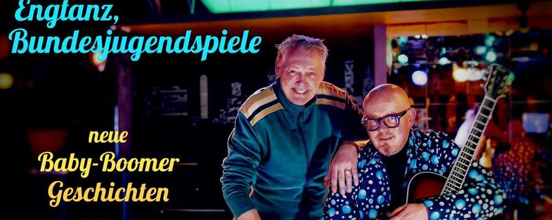 Mofa, Engtanz, Bundesjugendspiele neue Baby-Boomer-Geschichten von Dirk Böhling mit Martin Olding an der Gitarre