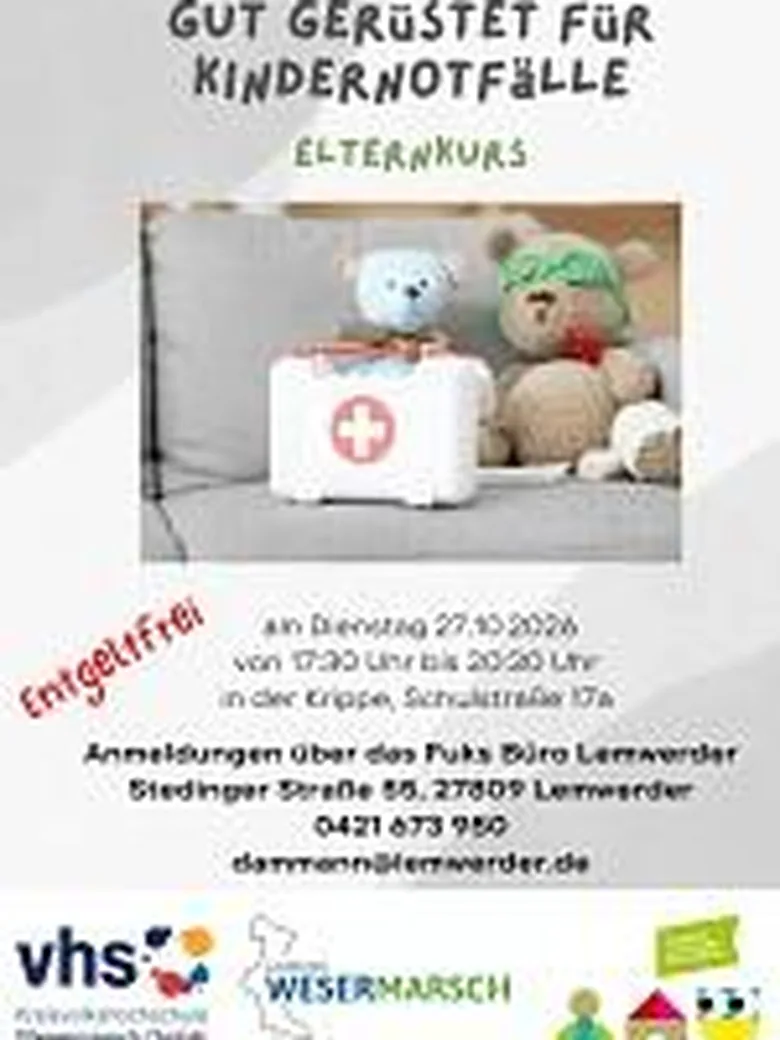 Gut gerüstet für Kindernotfälle / Elternkurs in der Krippe