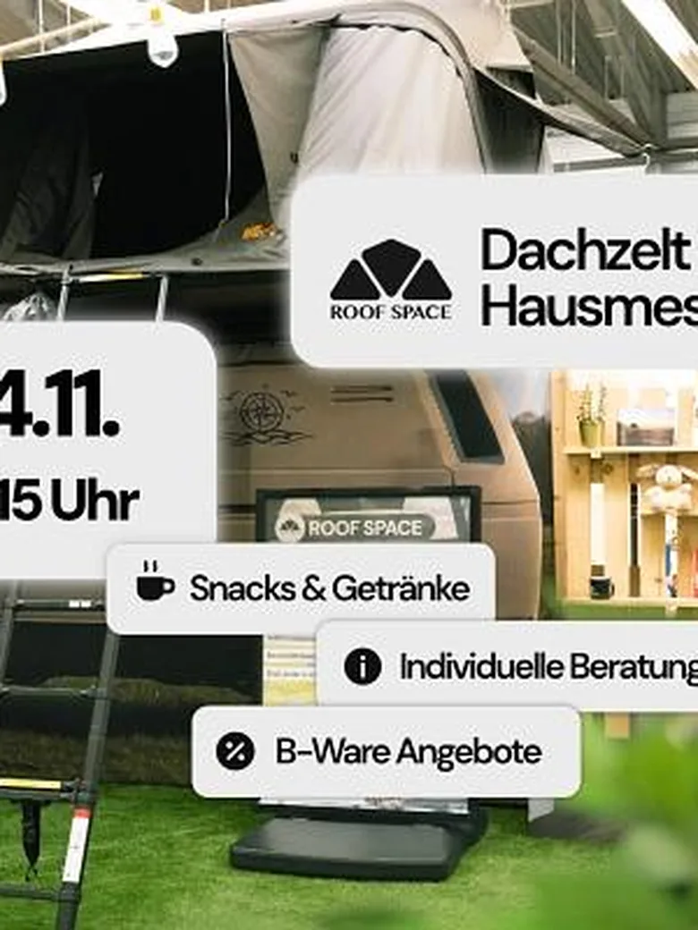 Roof Space Dachzelt Hausmesse | 14.11.2026 | 10-15 Uhr | Eintritt frei