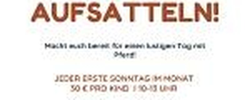 Zeit zum Aufsatteln!