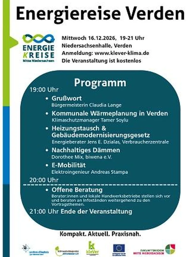 Energie(k)reise in Verden: Infoabend mit Kurzvorträgen und offener Beratung