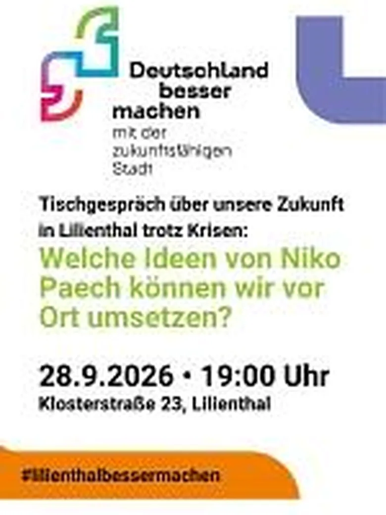 Tischgespräch "Ideen von Niko Paech für eine gute Zukunft vor Ort umsetzen"