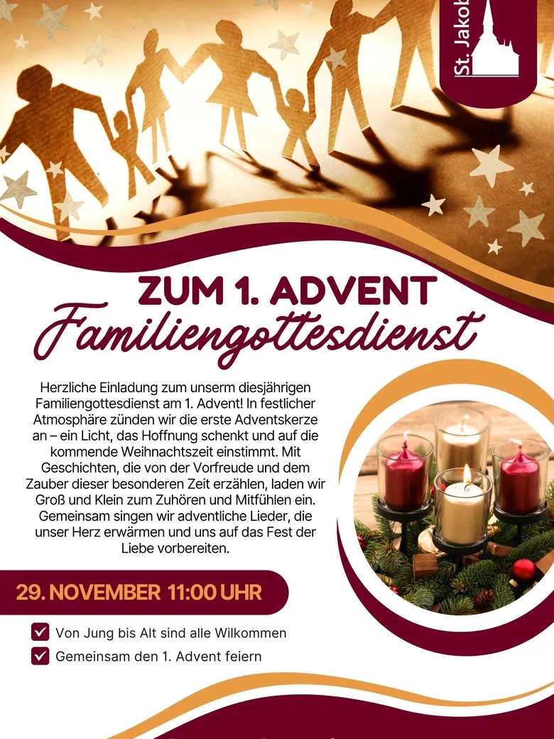 Familiengottesdienst - mit anschließendem Adventsmarkt