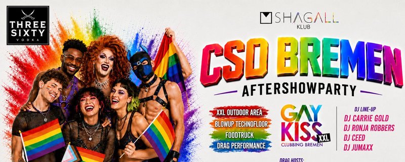 DIE GROẞE CSD BREMEN AFTERSHOWPARTY 2026 – NIGHT OF THE PRIDE | GAYKISS XXL