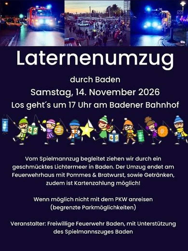 Laternenumzug durch Baden