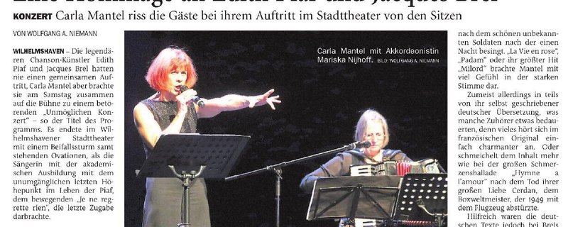 Das unmögliche Konzert - PIAF trifft BREL