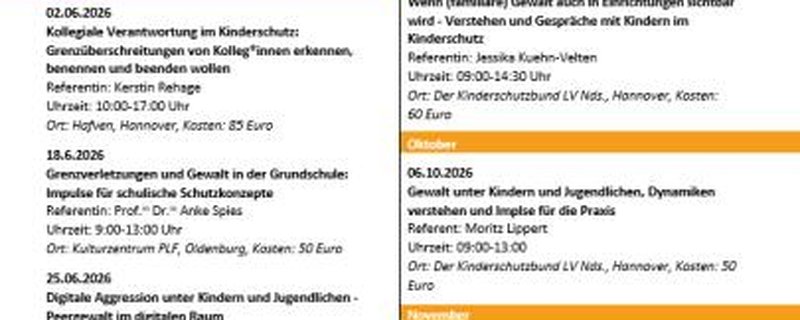 FORTBILDUNGSOFFENSIVE 2026: Grenzverletzungen…