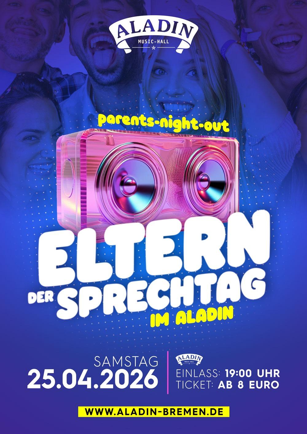 Elternsprechtag – die FRÜHPARTY im Aladin!
