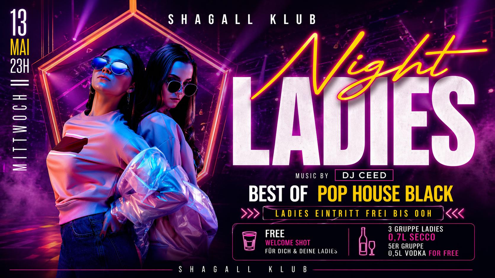 LADIESNIGHT - MITTWOCH - VOR HIMMELFAHRT